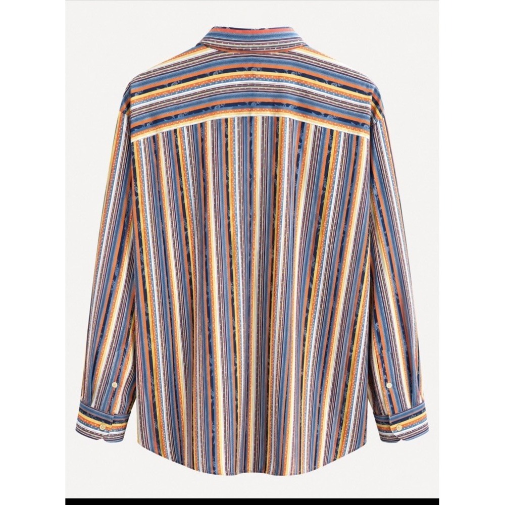 ROBERT GRAHAM 3X CLASSIC STRIPED BUTTON FRONT SHIRT Flip Cuffs Big And Tall - Picture 3 of 12
